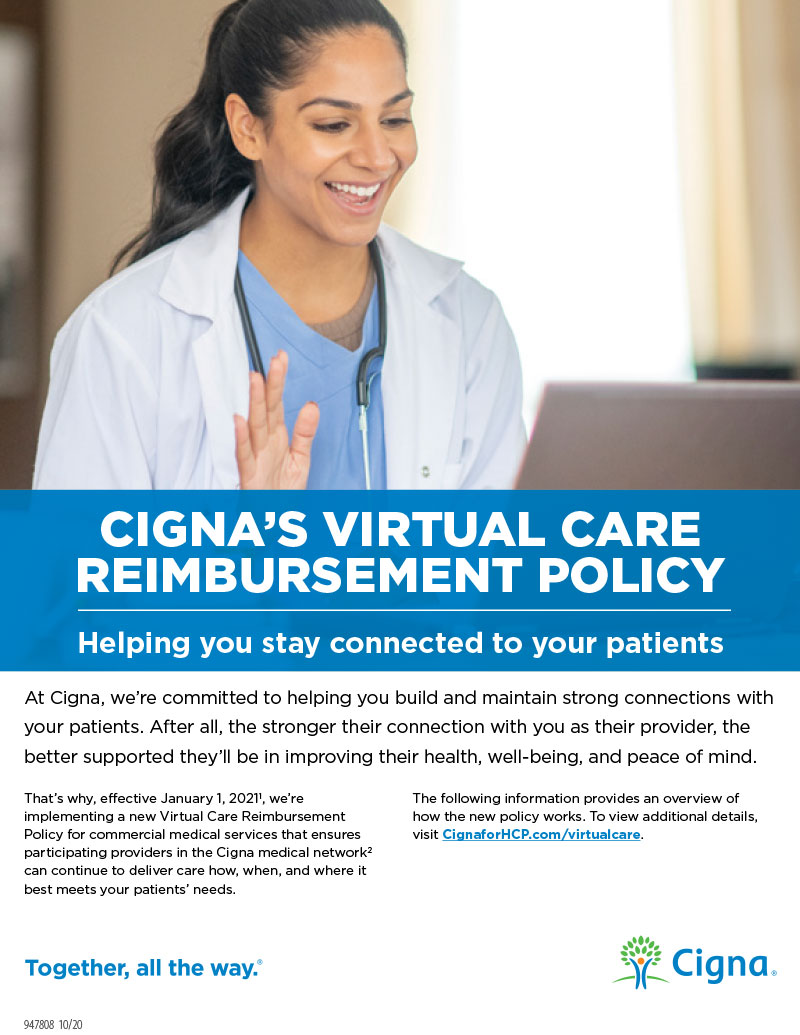 Cigna Virtual Care Reimbursement VHAN Content Hub